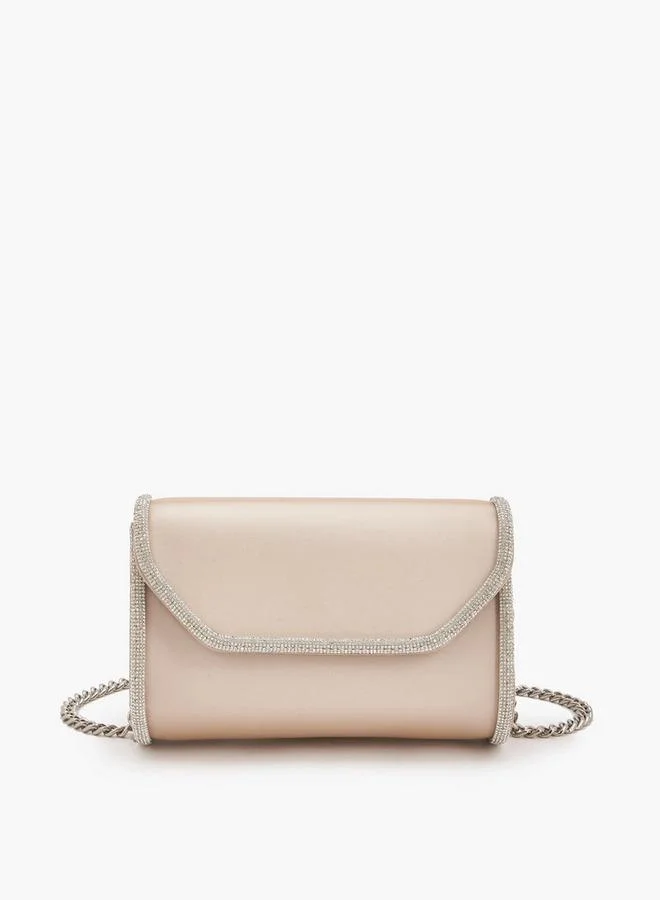 Flora Bella By Shoexpress Flora Bella Embellished Crossbody Bag With Chain Strap Ramadan Collections